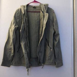 Olive Utility Jacket with Removeable Lining